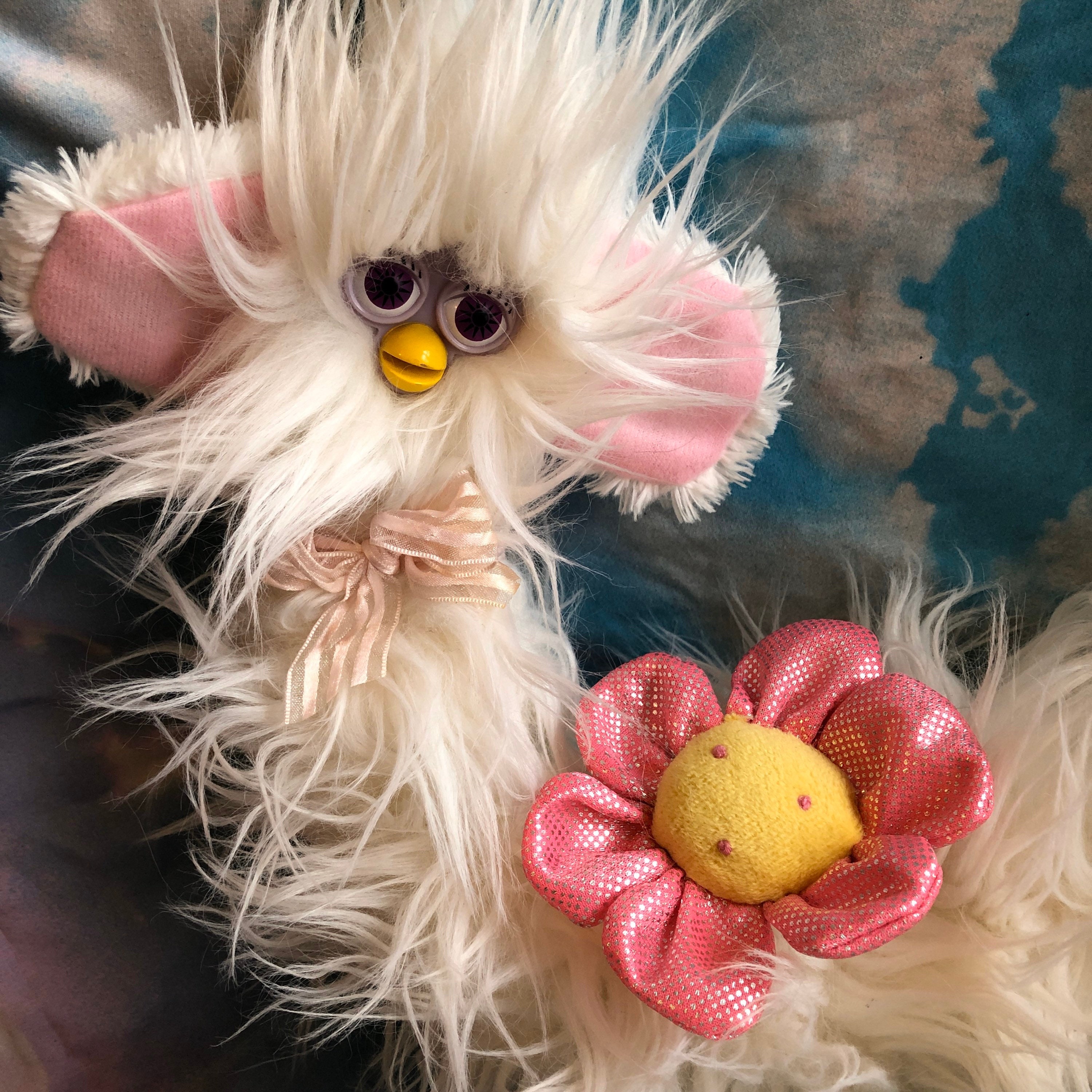 white fluffy oddbody long furby