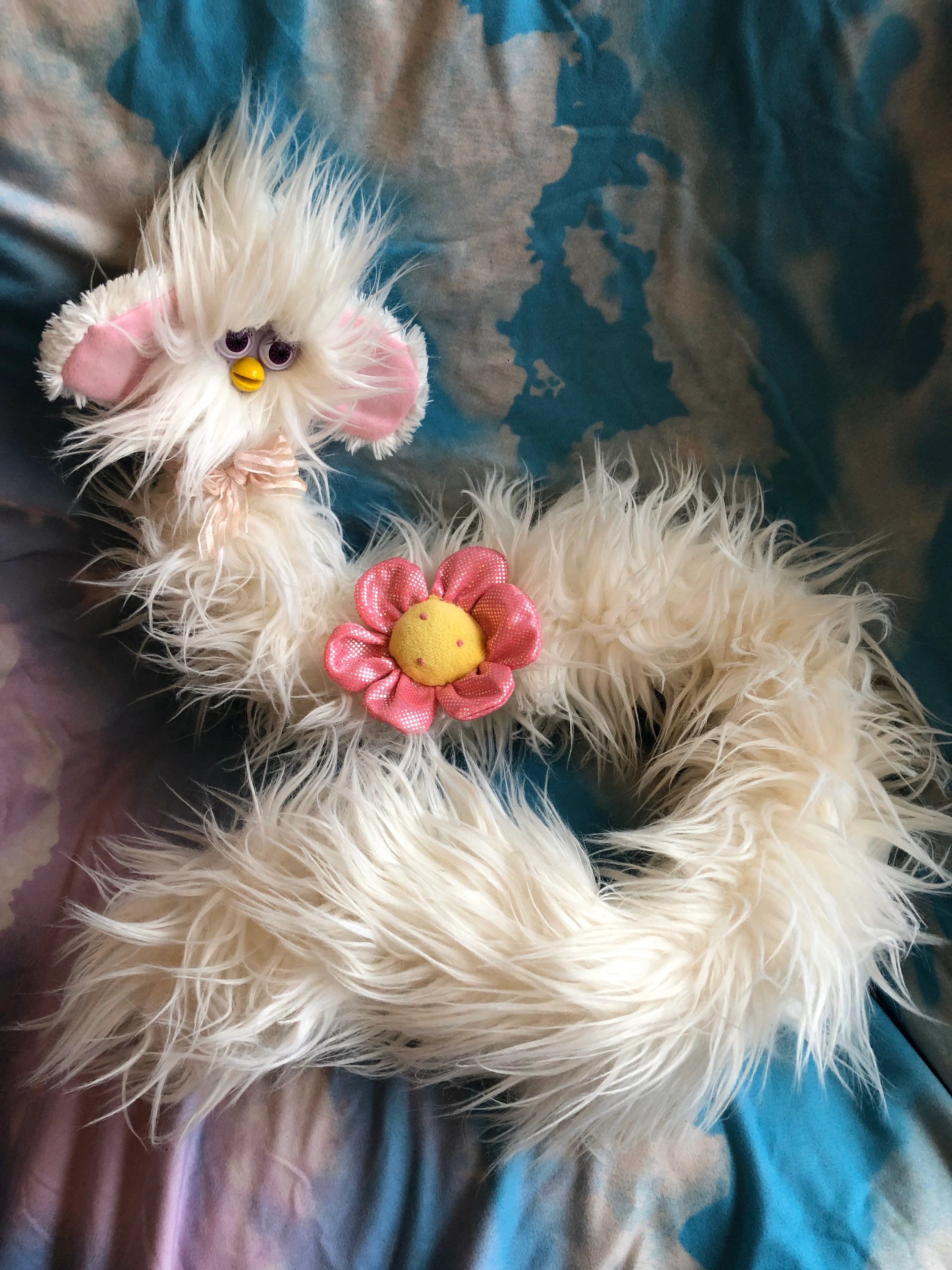 white fluffy oddbody long furby