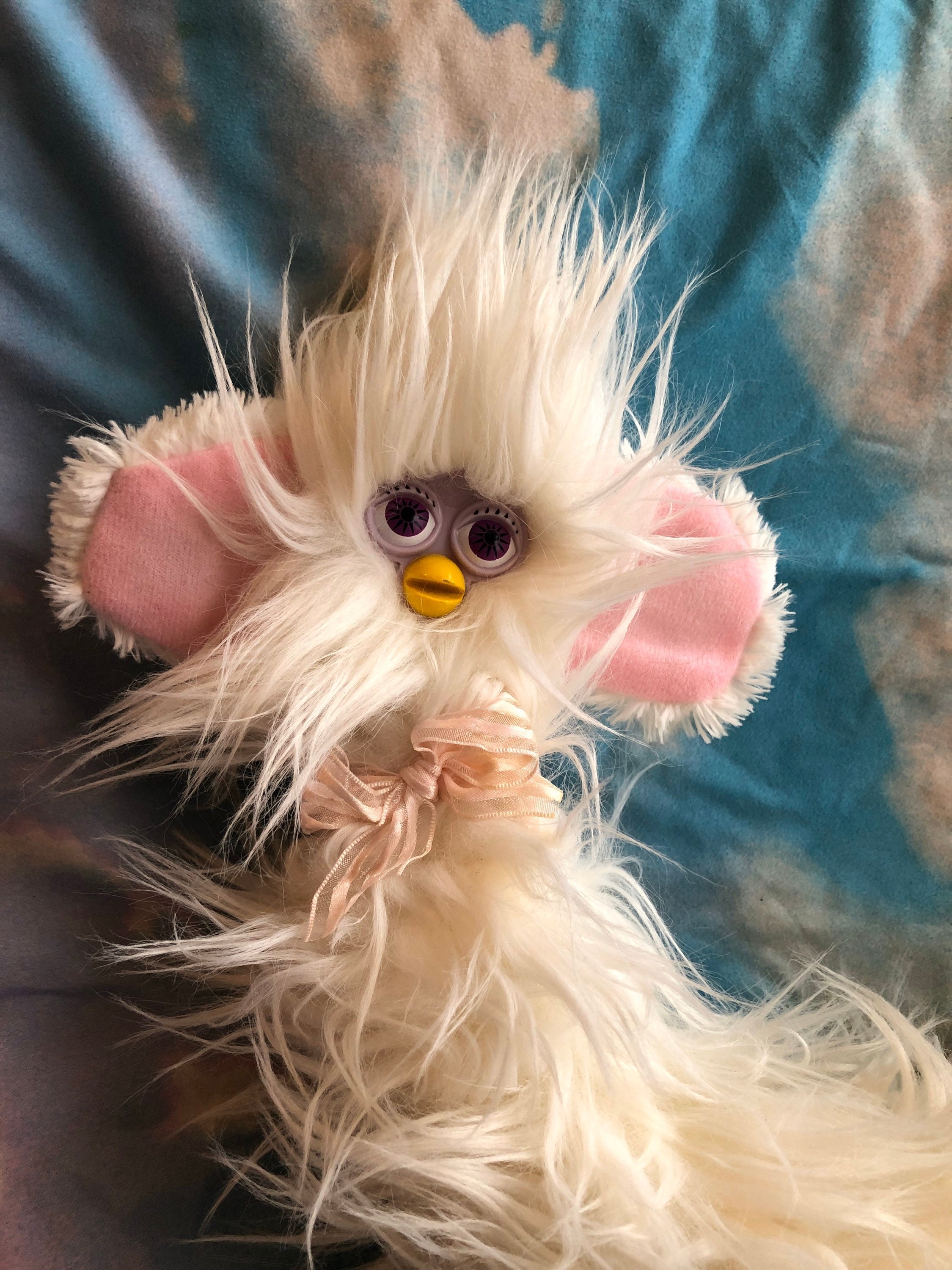 white fluffy oddbody long furby