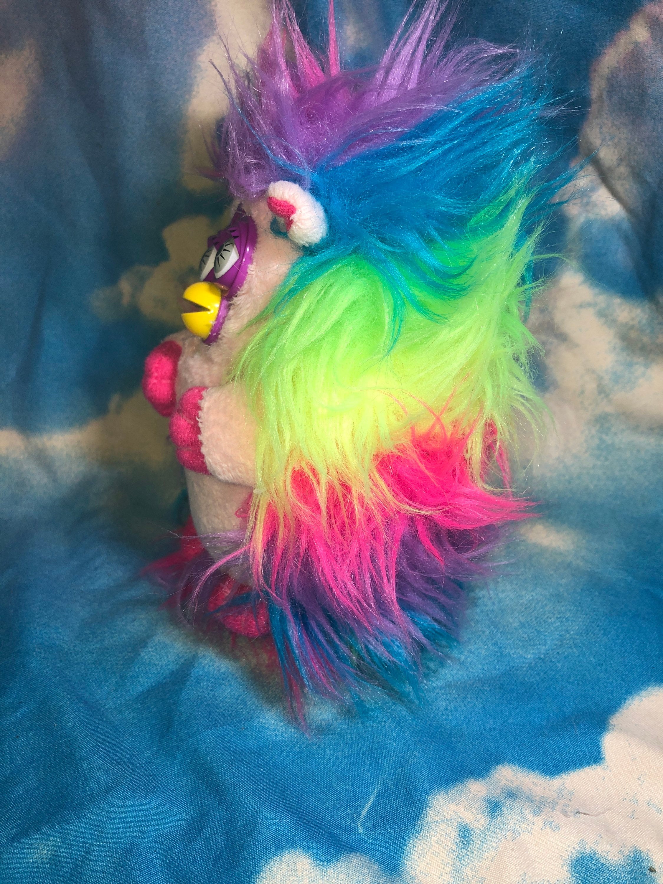 90s furby oddbody stuffed plush rainbow cursed hamster hedgehog toy